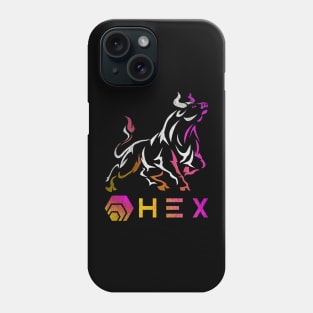 Vintage Bull Market HEX Coin To The Moon Crypto Token Cryptocurrency Wallet Birthday Gift For Men Women Kids Phone Case