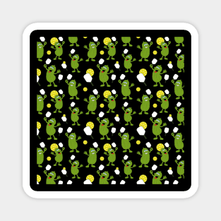 Cute Pickleball Player Pickles Pattern Magnet