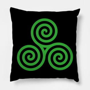 Green Triple Celtic Spiral Pillow