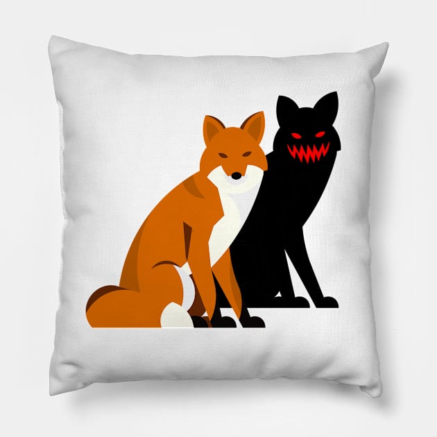 Fox Duality Pillow by inotyler