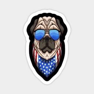 Pug Dog American Magnet