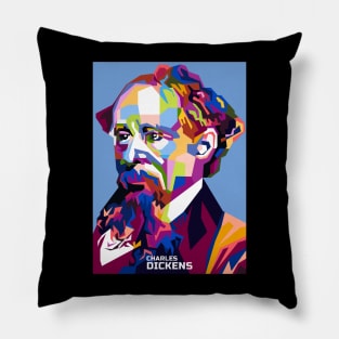 Abstract Popart Charles Dickens in WPAP Pillow