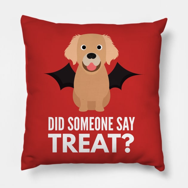 Golden Retriever Halloween Trick or Treat Pillow by DoggyStyles