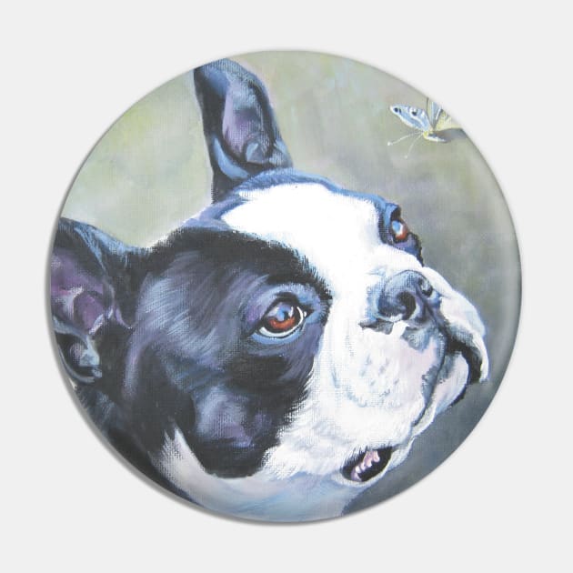 Boston Terrier Fine Art Painting Pin by LASHEPARD