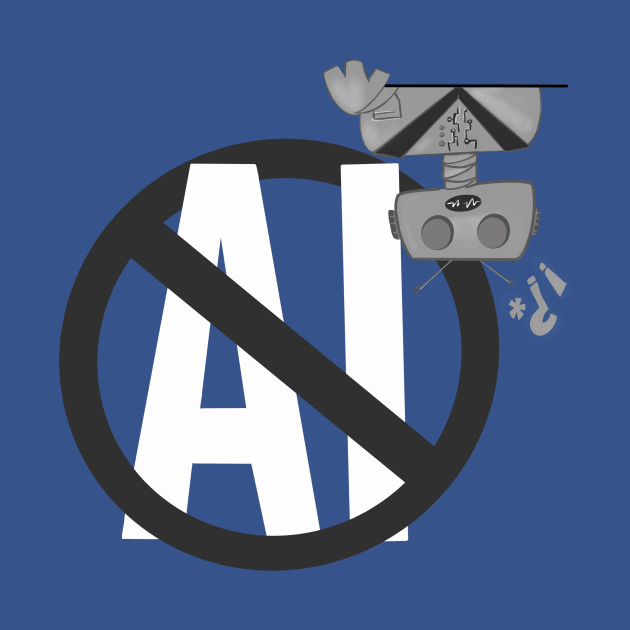 No AI Robot Grayscale by SWON Design