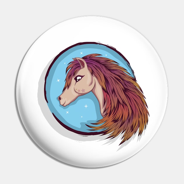 Colorful horse Pin by klara_art