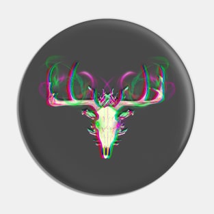 Green and Pink Ghostly Deer Skull Deer Head Pin