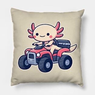 axolotl Funny on ATV Pillow