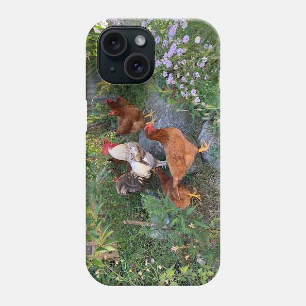 The rooster and his hens Phone Case by AHelene