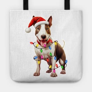 Christmas Bull Terrier Tote