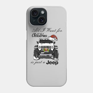 Christmas Jeep White Phone Case
