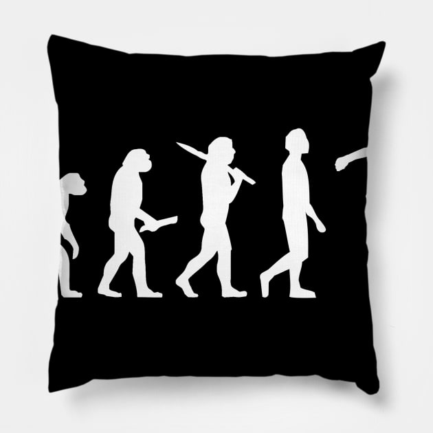 Funny Skating Evolution Gift For Skaters & Skateboarders Pillow by OceanRadar