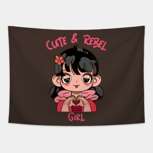 Cute & Rebel Girl Tapestry