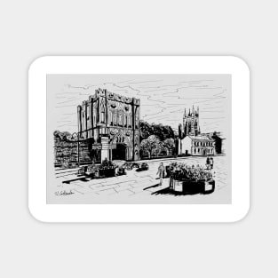 Bury St Edmunds Abbey Gate Ink Sketch Magnet