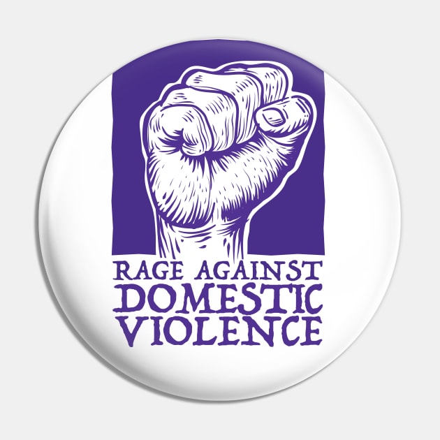 Rage Against Domestic Violence Purple Vibe Pin by Wulfland Arts