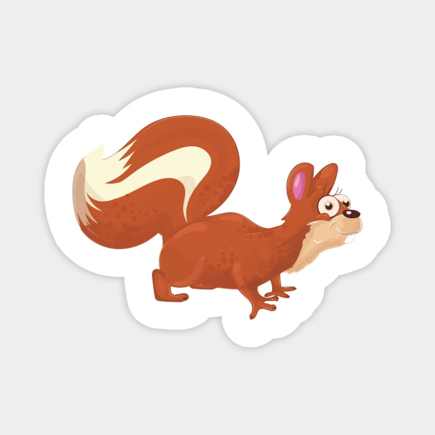 Cute Cartoon Squirrel Magnet by nickemporium1
