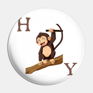 Happy Monkey Pin