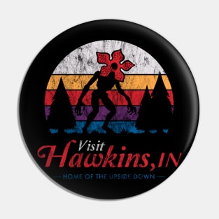 Visit Hawkins - Vintage Distressed - Demogorgon Pin
