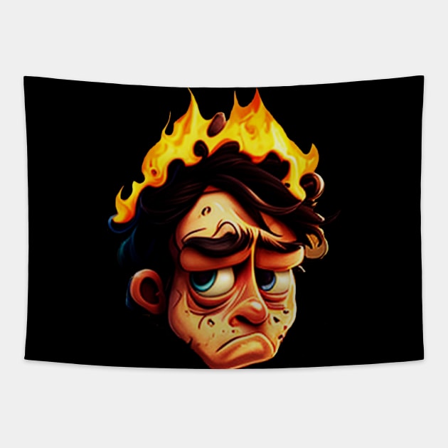 Angry Man Face Tapestry by Uniquewear