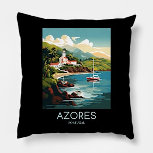 A Pop Art Travel Print of Azores - Portugal Pillow