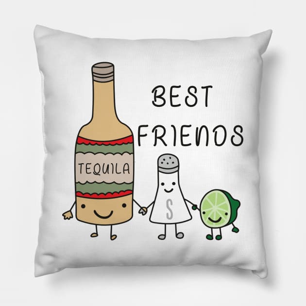 tequila best friends Pillow by atasistudio