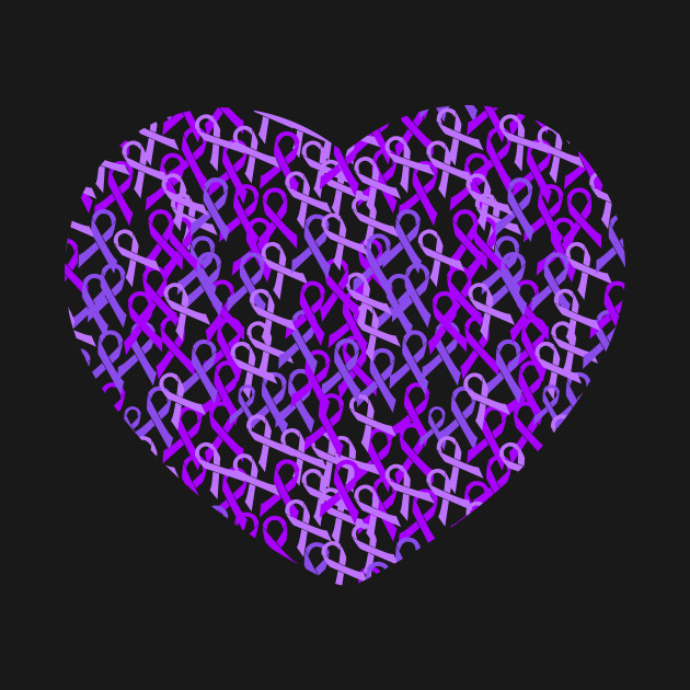 Disover Vitiligo Purple Ribbon Heart - Vitiligo - T-Shirt