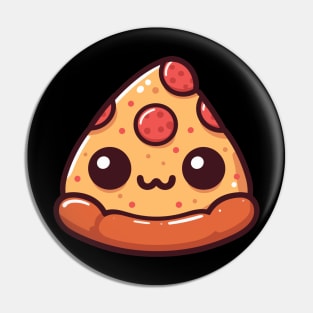 Kawaii Pepperoni Pizza Slice | Cute Kawaii Food Art for Pizza Lovers | Pizza Party Pin