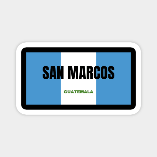 San Marcos City in Guatemala Flag Colors Magnet