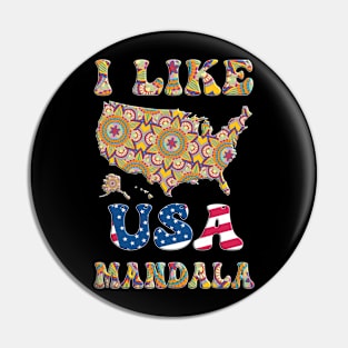 I like (love) USA Mandala / Mandala on USA Map Pin