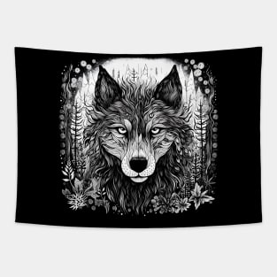 Wolf in the forest Tapestry