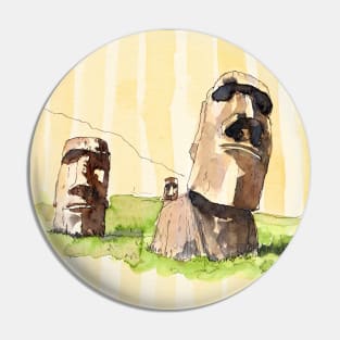 Moai Statues Pin