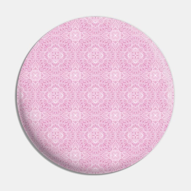 Pink Mandala Pattern Pin by Shine Design Blossom