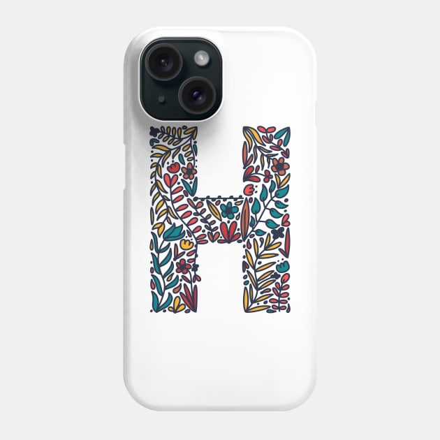 Tropical Letter H Phone Case by Cascade Patterns