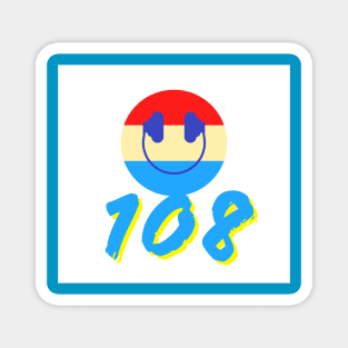 108 Smiley Face Logo Magnet