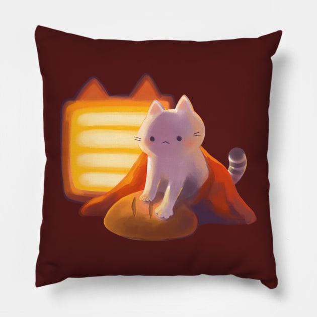 Warm Kitty Kneading Bread Pillow by vooolatility