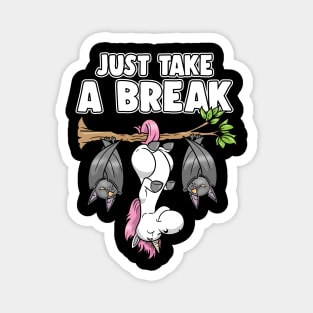 Just Take A Break Unicorn Bat Magnet