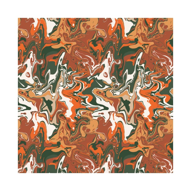 Autumn Leaves Marble - Digital Paint Spill by GenAumonier