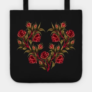 Roses - Black / Red / Green Tote