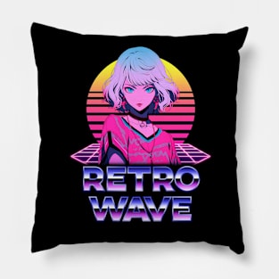 Retro Wave 80s Anime Girl – Anime Sticker Pillow