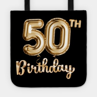50th Birthday Gifts - Party Balloons Gold Tote