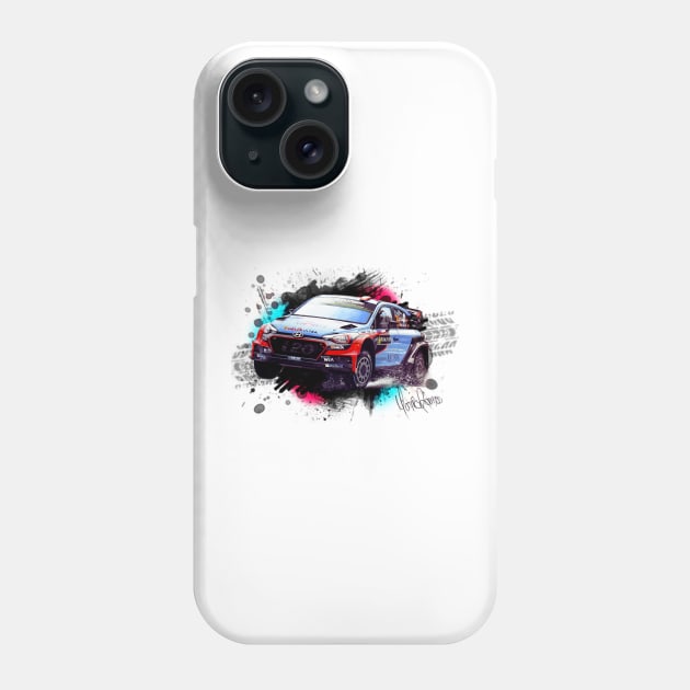 Dani Sordo's Hyundai i20 WRC Phone Case by Mario Ramos Rally Art