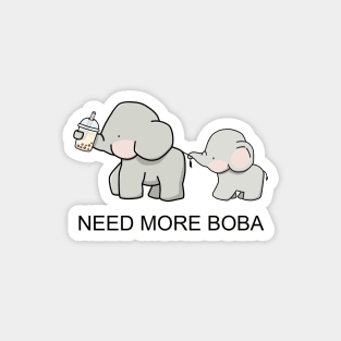 Cute Little Elephants Need More Boba! Magnet