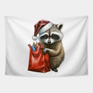 Raccoon Christmas Tapestry