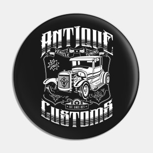 Hot Rod - Antique Customs (white) Pin