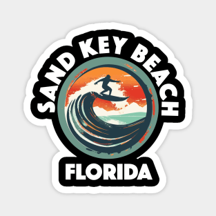 Sand Key Beach - Florida (with White Lettering) Magnet