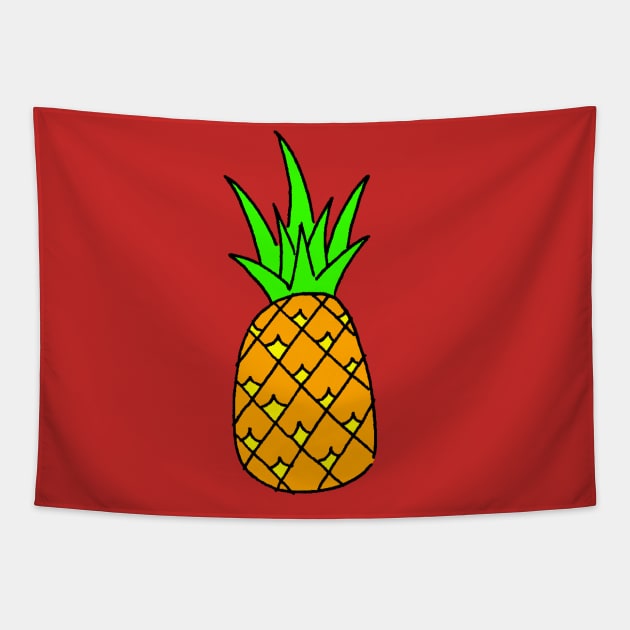 Pineapple!  cartoon tropical fruit Tapestry by Blaze_Belushi