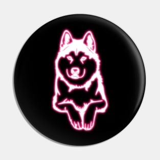 Neon Husky Pin