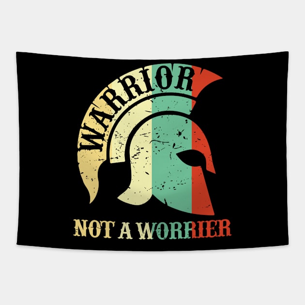 Warrior not a worrier motivational Tapestry by alltheprints