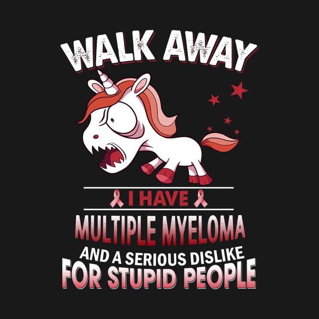 funny multiple myeloma grumpy unicorn warrior by TeesCircle