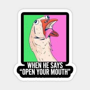 When He Says Open Your Mouth Sexual Humor Magnet